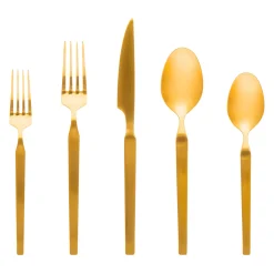 Podium Matte Gold 18/10 Stainless Steel 20 Piece Flatware Set, Service For 4