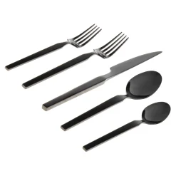 Podium Mirrored Black 18/10 Stainless Steel 20 Piece Flatware Set, Service For 4