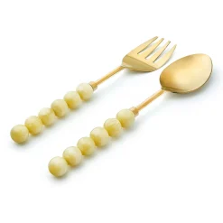 Rathlin Butter Yellow Salad Server Set