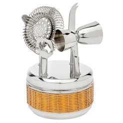 Rattan Stainless Steel 5 Piece Bar Tools