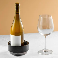 Raven Matte Black Double Walled Wine Coaster