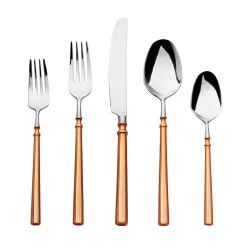 Regal Copper Handle 18/10 Stainless Steel 20 Piece Flatware Set, Service For 4