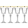 Regent Crystal Gold Rim White Wine. Set of 4