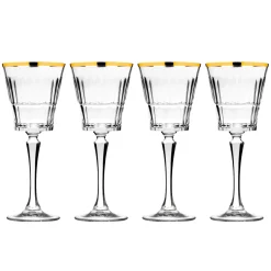 Regent Crystal Gold Rim White Wine. Set of 4