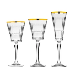 Regent Crystal Gold Rim White Wine. Set of 4