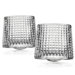 Revolve Spinning Double Old Fashion Glass, Set of 2