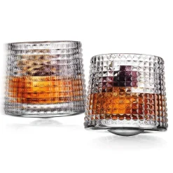 Revolve Spinning Double Old Fashion Glass, Set of 2