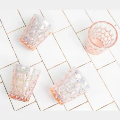Rex Pink Iridescent Double Old Fashion Set of 8