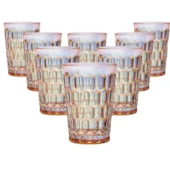 Rex Pink Iridescent Highball Set of 8