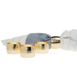 Ribbed Gold Napkin Ring Set