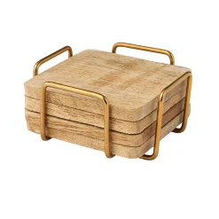Ridgewood Gold Coaster Set with Stand