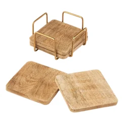 Ridgewood Gold Coaster Set with Stand