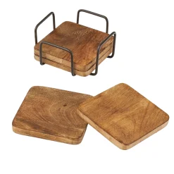 Ridgewood Natural Coaster Set with Stand
