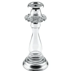Ripple Silver Large Tapered Candleholder
