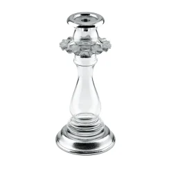 Ripple Silver Small Tapered Candleholder