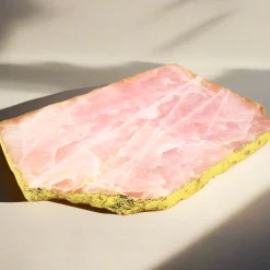 Rose Quartz Gold Edge Serving Board