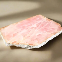 Rose Quartz Silver Edge Serving Board