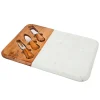 Rosewood Marble & Wood Cheese Board with Cheese Knife Set