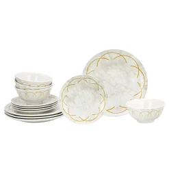 Rotolo Porcelain 12 Piece Dinnerware Set, Service for 4