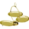 Round Gold Foldable Tiered Serving Stand