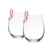 Runway High Heel Pink Stemless Wine, Set of 2