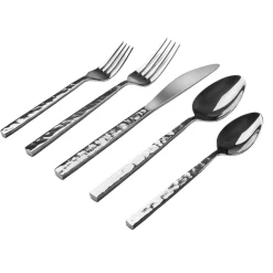 Rustic Mirrored 18/10 Stainless Steel 20 Piece Flatware Set, Service For 4