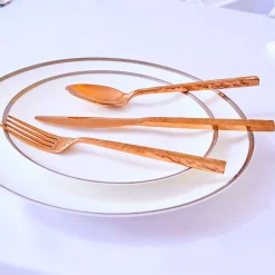 Rustic Mirrored Copper 18/10 Stainless Steel 20 Piece Flatware Set, Service For 4