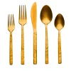 Rustic Mirrored Gold 18/10 Stainless Steel 20 Piece Flatware Set, Service For 4