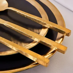 Rustic Mirrored Gold 18/10 Stainless Steel 20 Piece Flatware Set, Service For 4