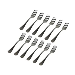 Salem Matte Black 18/0 Stainless Steel Salad Fork, Set of 12