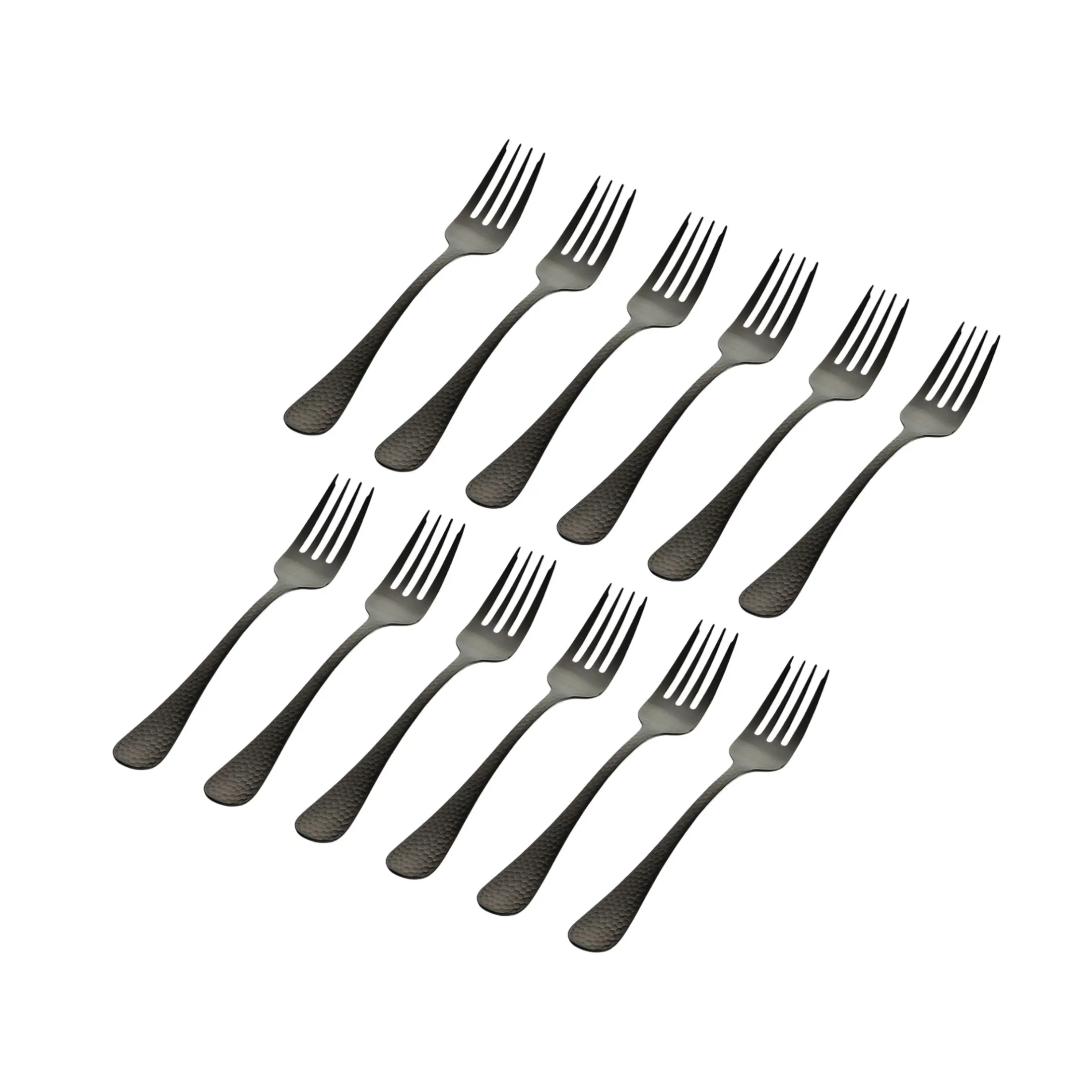 Salem Matte Black 18/0 Stainless Steel Salad Fork, Set of 12