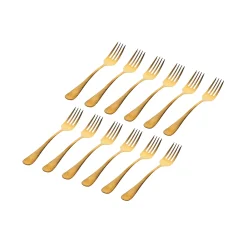 Salem Matte Gold 18/0 Stainless Steel Salad Fork, Set of 12
