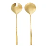 Sculpted Mirrored Gold Salad Server Set