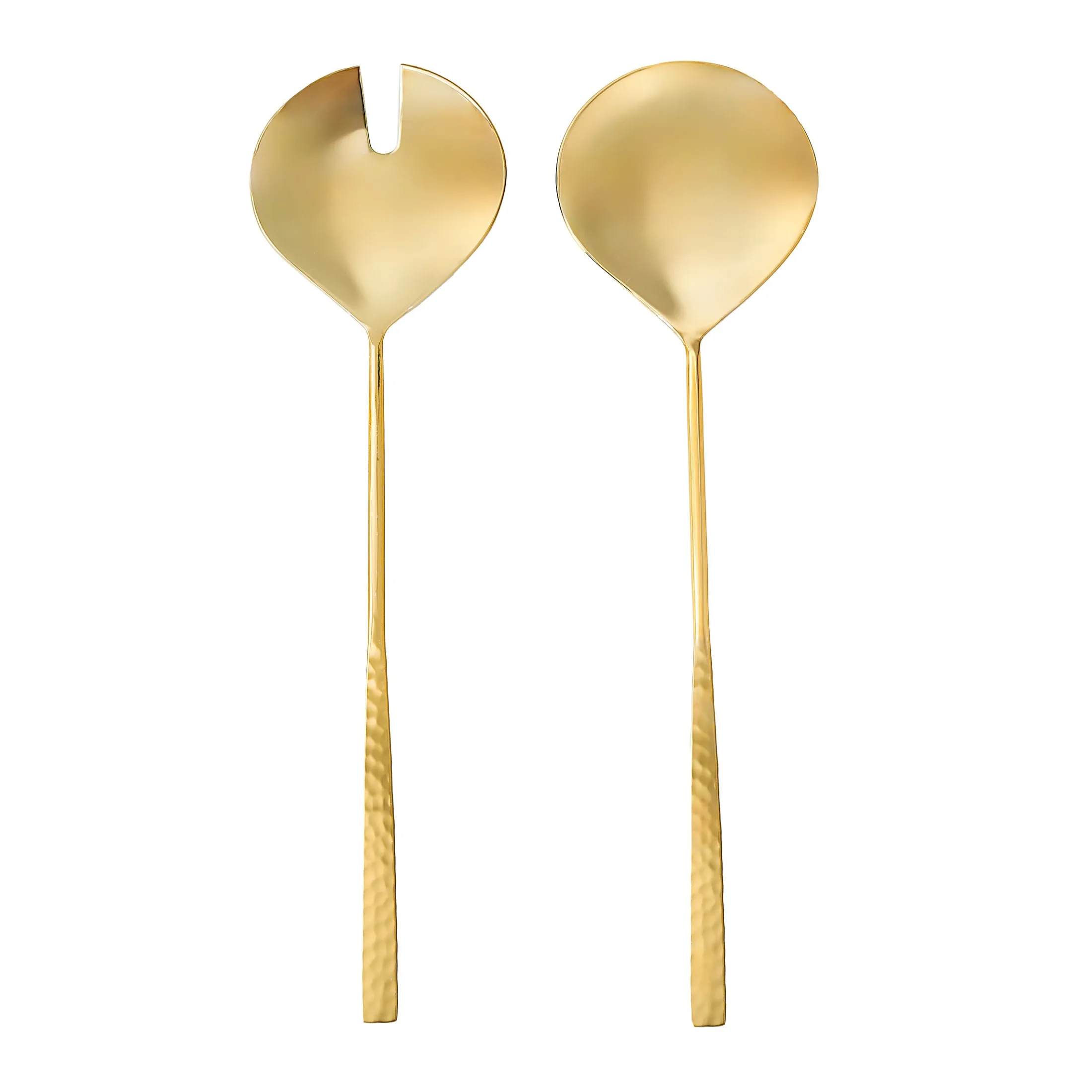 Sculpted Mirrored Gold Salad Server Set