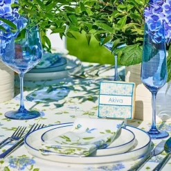 Sheer Blue Flute, Set of 4