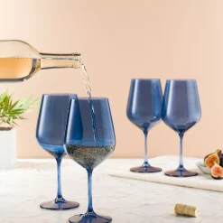 Sheer Blue Red Wine Glass, Set of 4