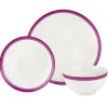 Sheer Burgundy Porcelain 12 Piece Dinnerware Set, Service for 4