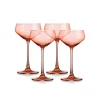 Sheer Coral Champagne Coupe, Set of 4