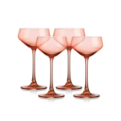 Sheer Coral Champagne Coupe, Set of 4