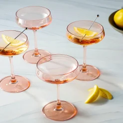 Sheer Coral Champagne Coupe, Set of 4