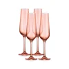 Sheer Coral Flute, Set of 4
