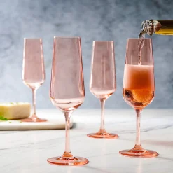 Sheer Coral Flute, Set of 4