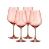 Sheer Coral Red Wine Glass, Set of 4