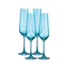 Sheer Light Blue Flute, Set of 4