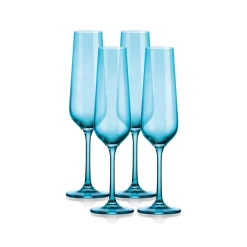Sheer Light Blue Flute, Set of 4