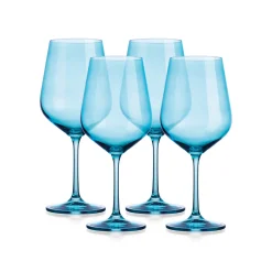 Sheer Light Blue Red Wine Glass, Set of 4