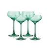 Sheer Light Green Champagne Coupe, Set of 4