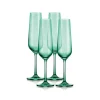 Sheer Light Green Flute, Set of 4