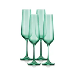 Sheer Light Green Flute, Set of 4