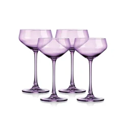Sheer Lilac Champagne Coupe, Set of 4